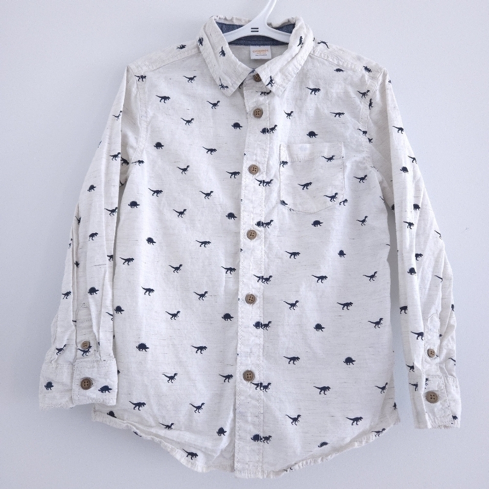 Gymboree Dinosaur Print Button Up Shirt size 5-6